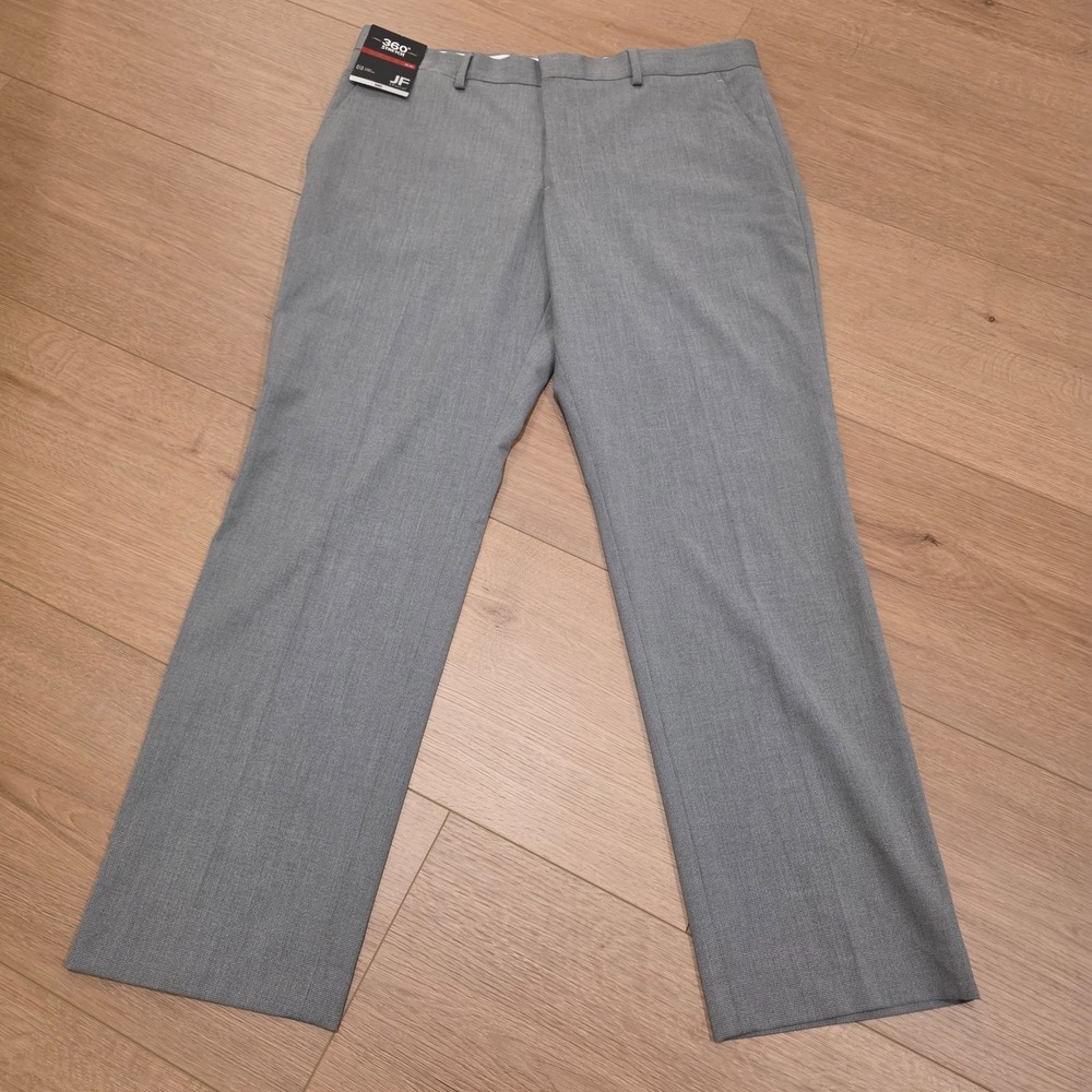 J. Ferrar Slim Fit Dress Pants Mens 34X29 Gray Black Stretch Comfort NWT
